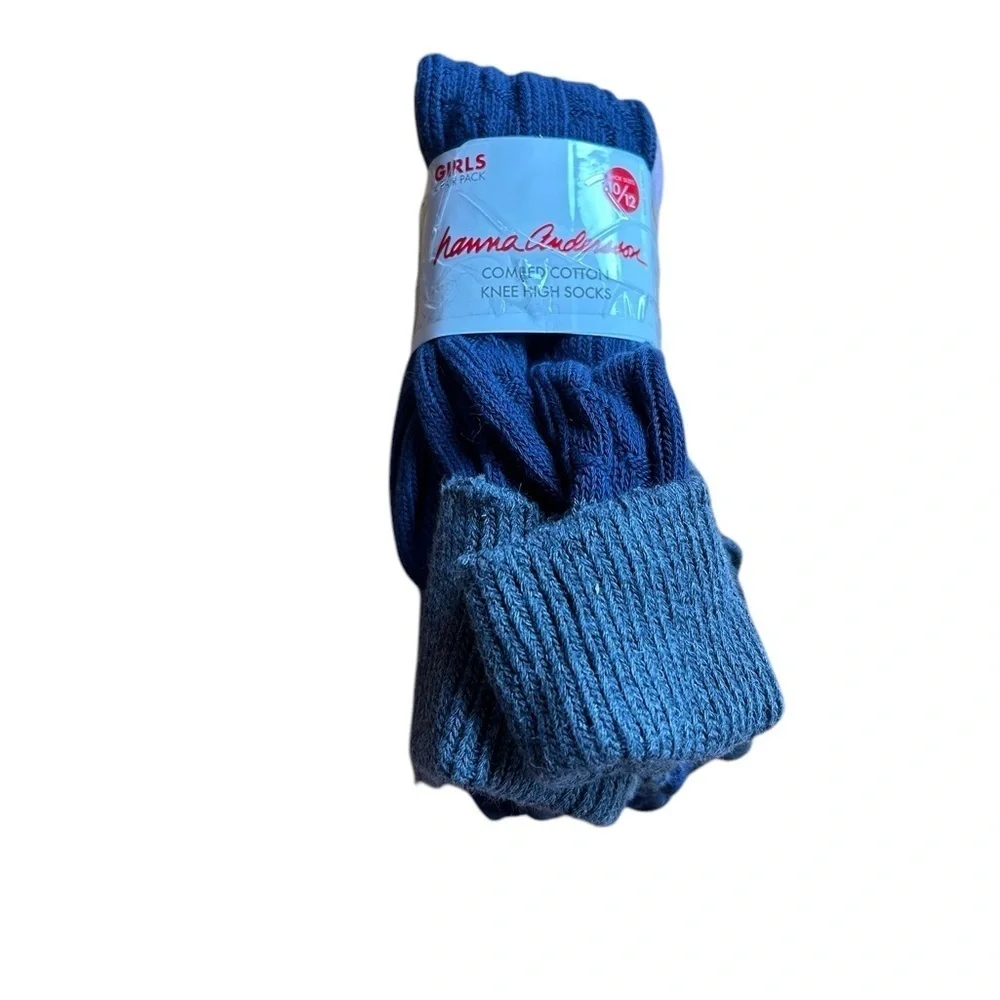 Hanna Andersson 4pk Combed Cotton Knee High Socks Girls Shoe 10/12 New in Pckg